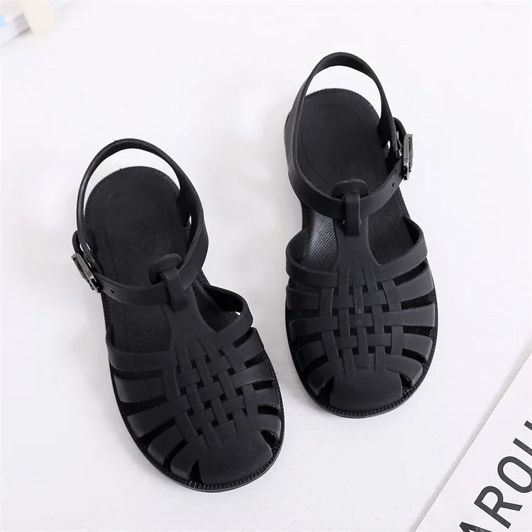 Non-slip Roman Sandals Breathable Beach Shoes New Girls Summer Sandals Baby Girls Cave Hole Cute Princess Candy Shoes Kid