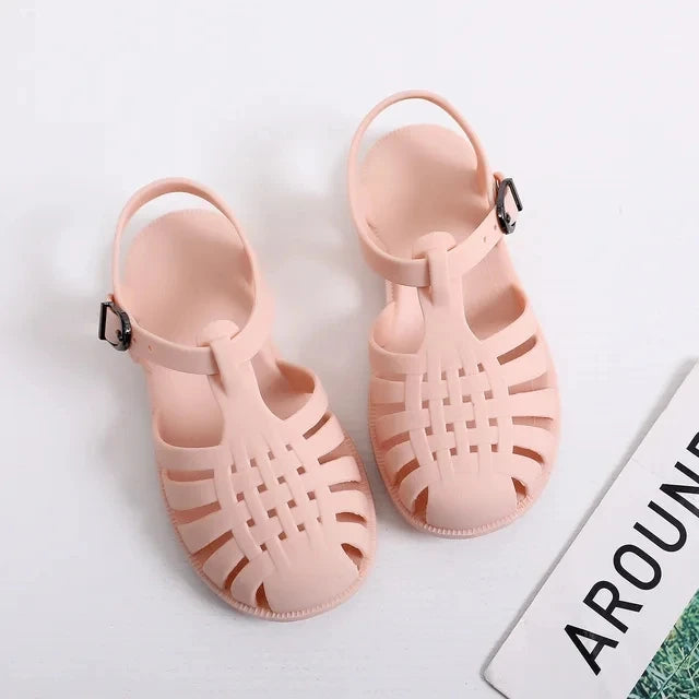 Non-slip Roman Sandals Breathable Beach Shoes New Girls Summer Sandals Baby Girls Cave Hole Cute Princess Candy Shoes Kid