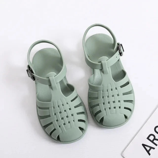 Non-slip Roman Sandals Breathable Beach Shoes New Girls Summer Sandals Baby Girls Cave Hole Cute Princess Candy Shoes Kid